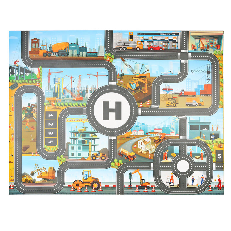 Game mat 130*100 city traffic parking scene mat