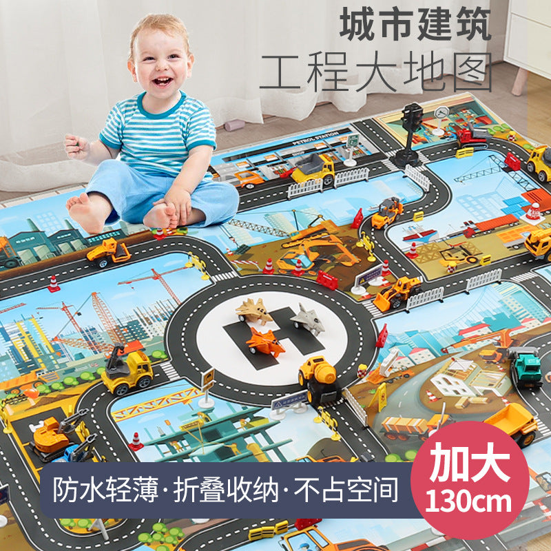 Game mat 130*100 city traffic parking scene mat
