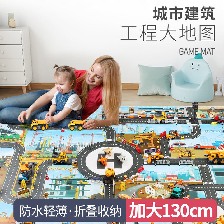 Game mat 130*100 city traffic parking scene mat