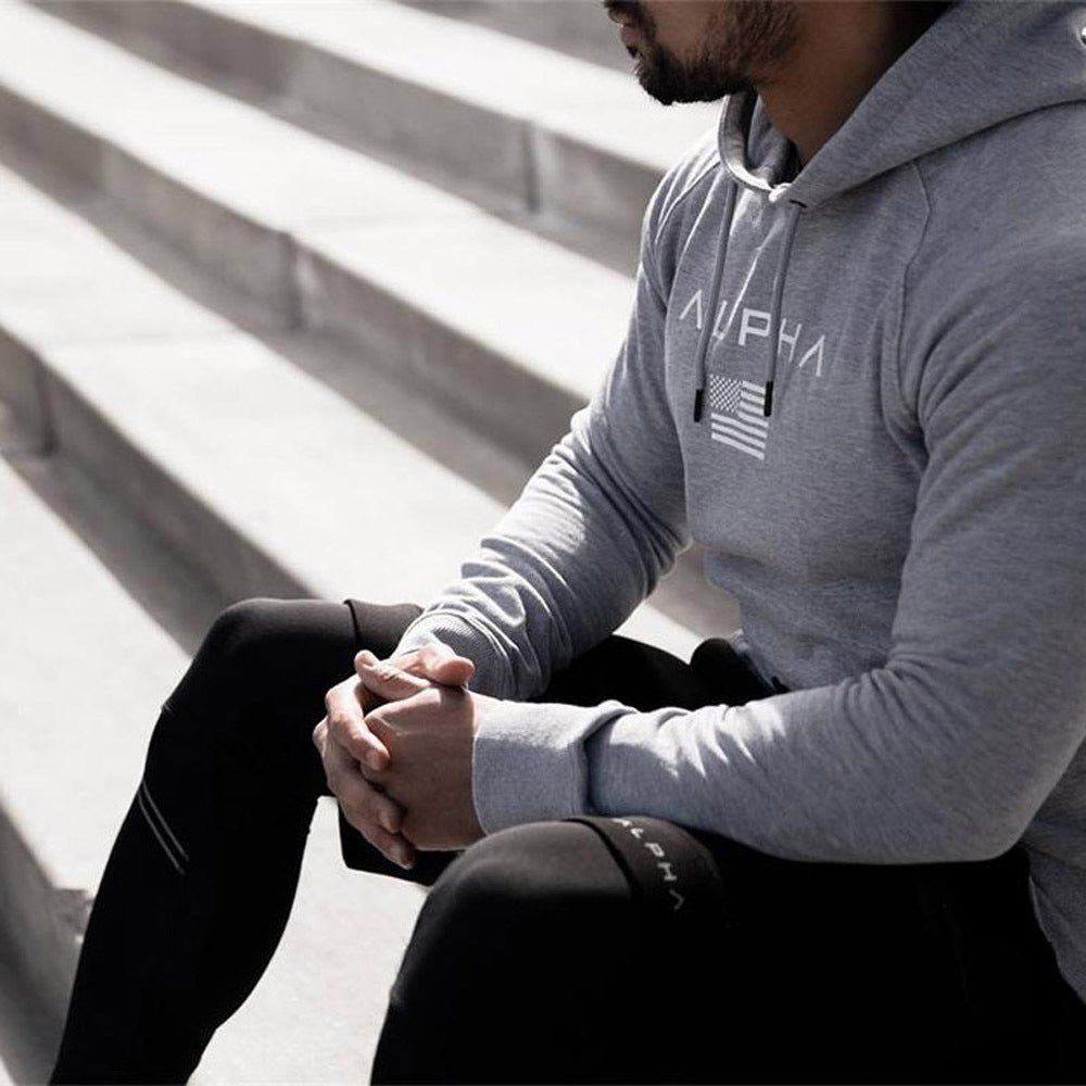Men's Casual Long Sleeve Cotton Stretch Sports Hoodie
