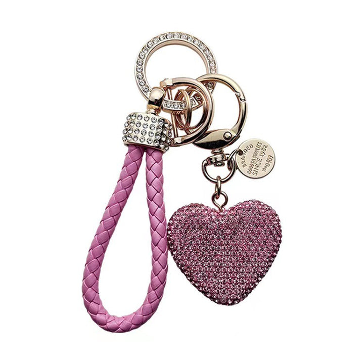 Diamond love heart keychain