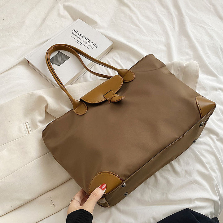 2025 Solid color shoulder large bag