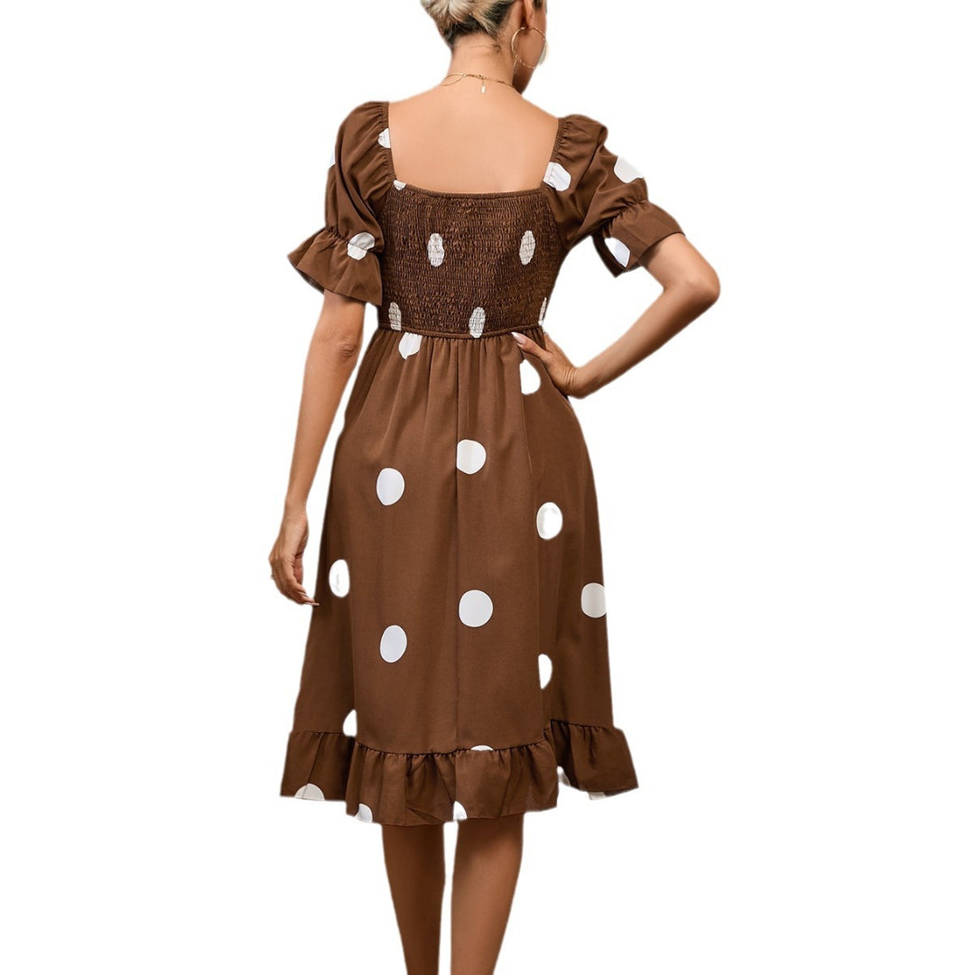 Fashion short-sleeved ruffle dress