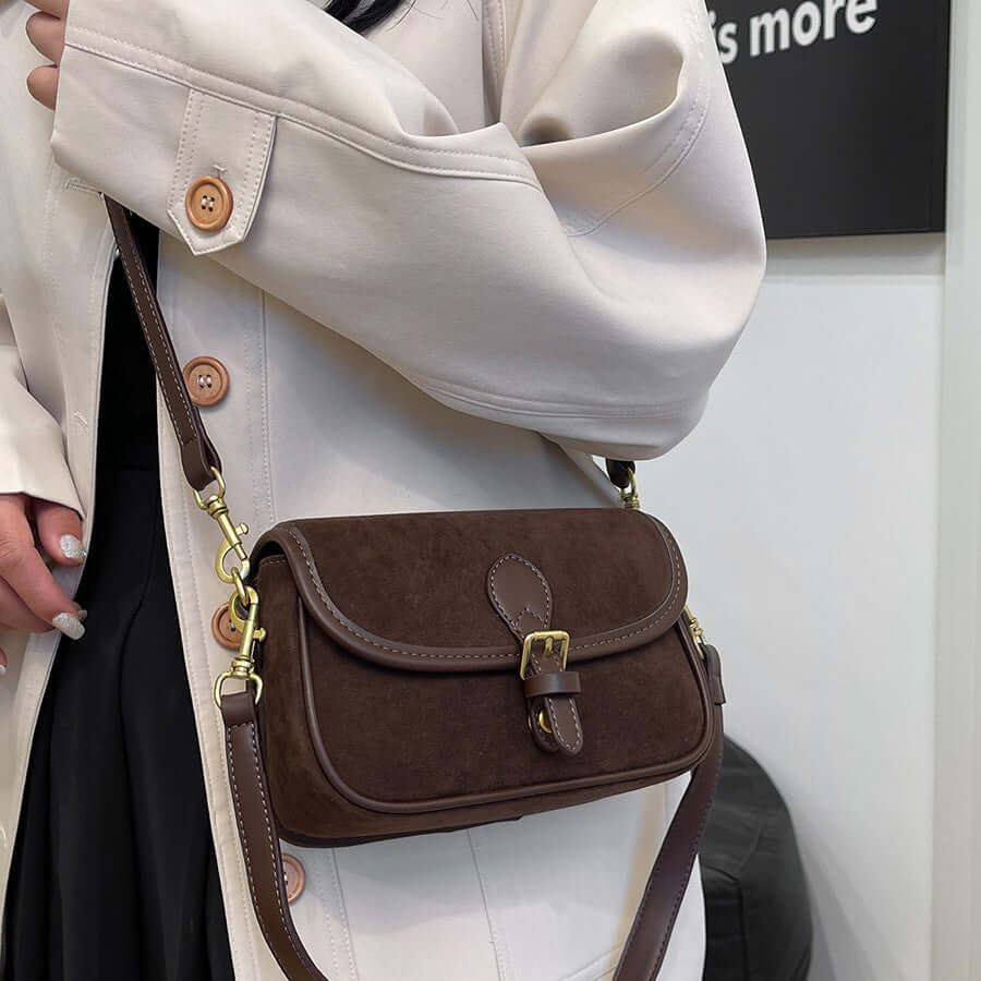 Casual shoulder frosted leather bag