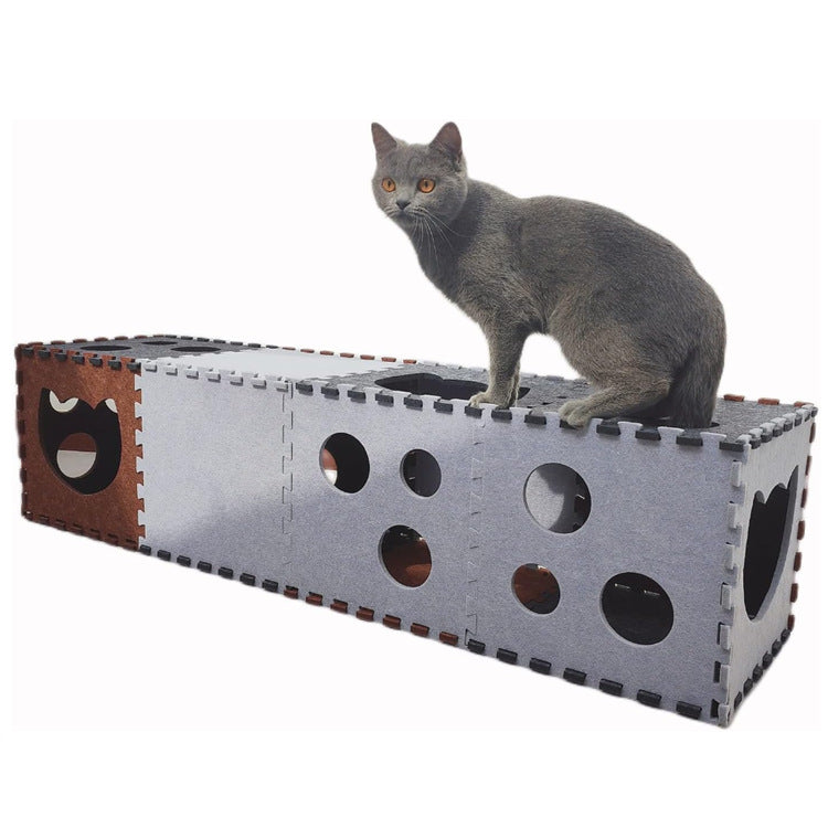 Felt cat tunnel toy house sets