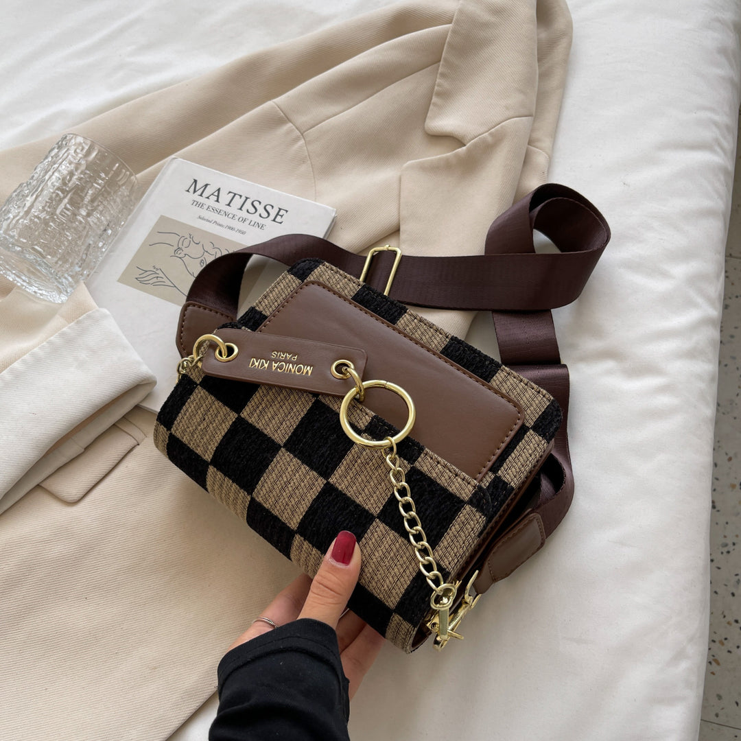 Fashion plaid women's shoulder bags