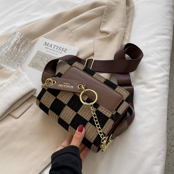 Fashion plaid women's shoulder bags