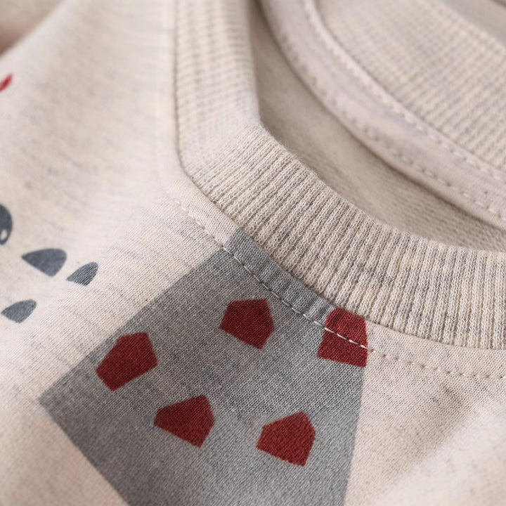 knitted terry cotton long sleeve cartoon sweatshirt