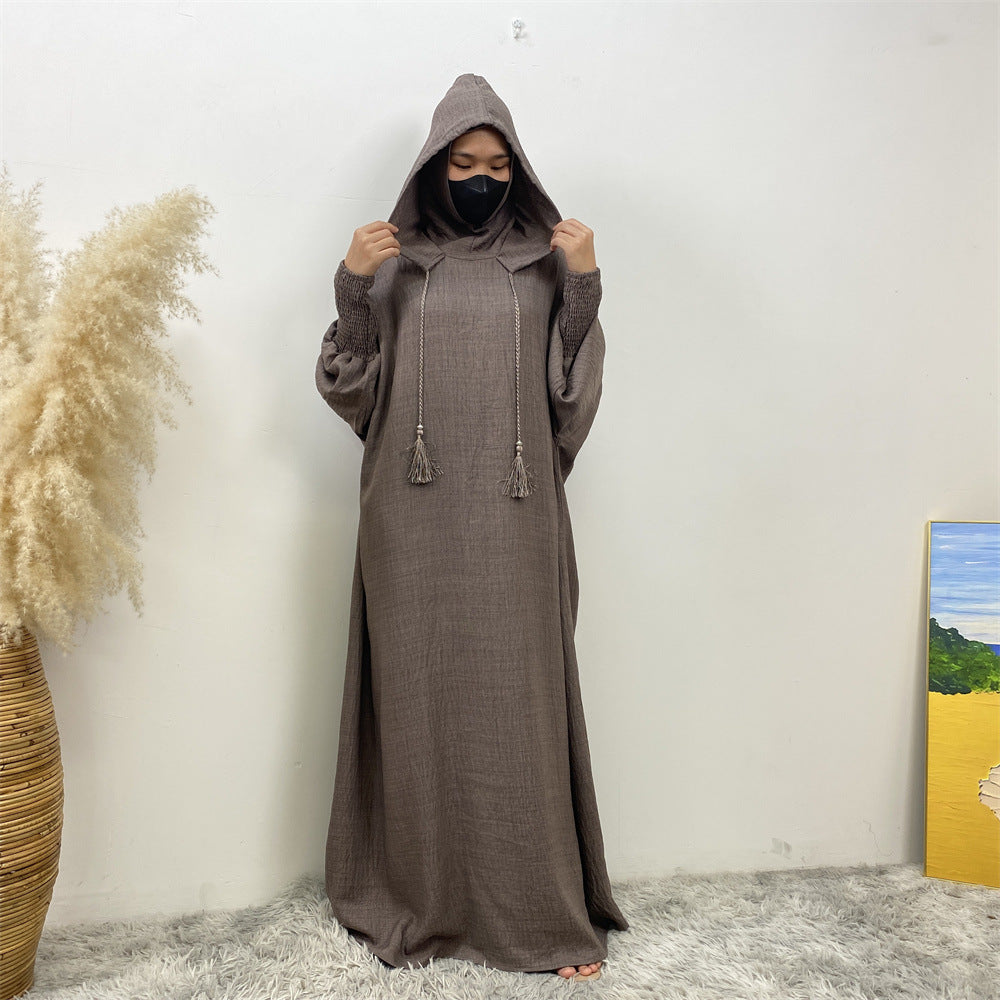Muslim hooded casual long skirt