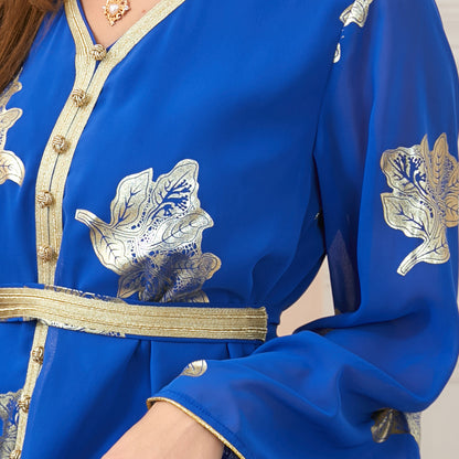 Fashion Long-sleeved Foil Stamping Dress