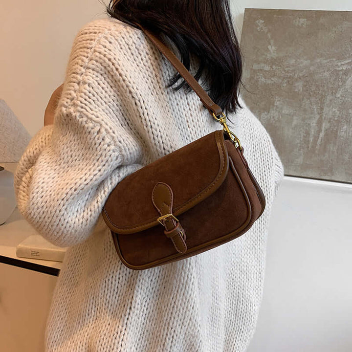 Casual shoulder frosted leather bag