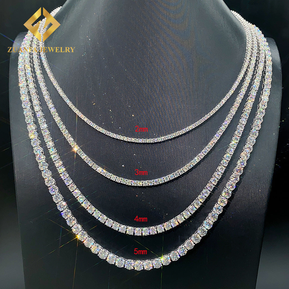 Moissanite D color 2/3/4/5mm 925 Silver Necklace