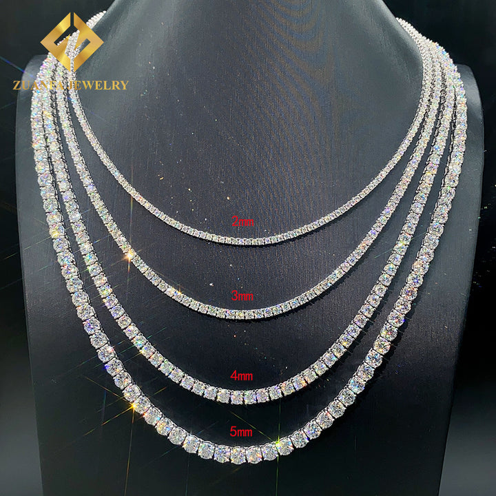 Moissanite D color 2/3/4/5mm 925 Silver Necklace