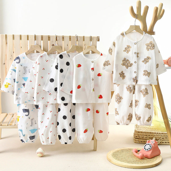 Children's thin long-sleeved bloomers suit