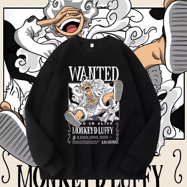 One Piece Sweatshirt Luffy Round Neck Long Sleeve T-Shirt