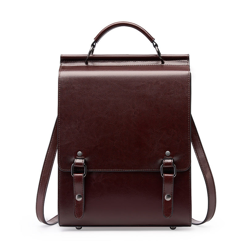 2025 leather backpack for women (British college style)