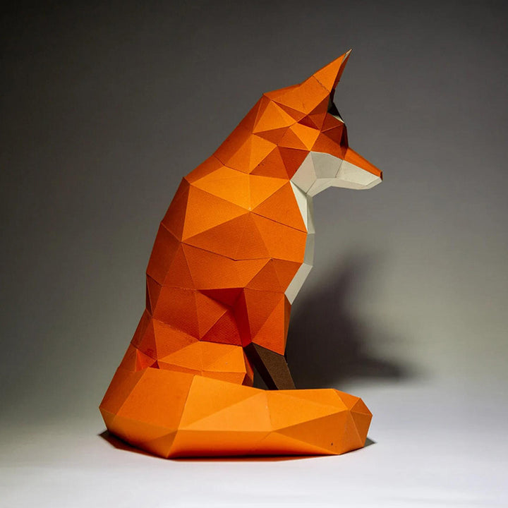 Sitting Fox Paper Model Home Living Room Three-dimensional Decoration