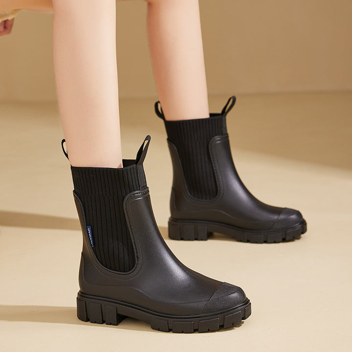 Mid-tube rain boots