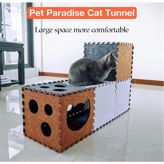 Felt cat tunnel toy house sets