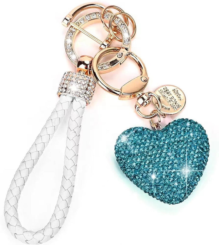 Diamond love heart keychain