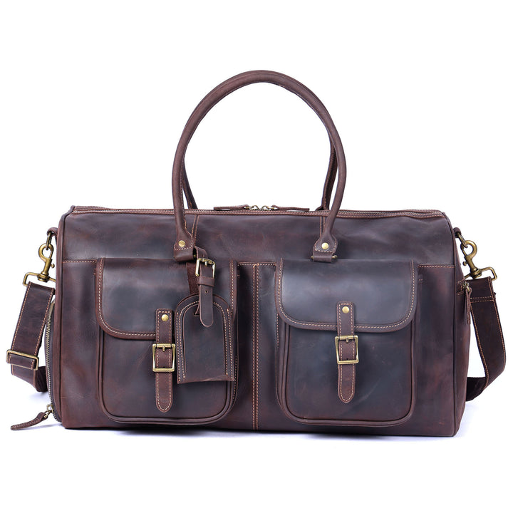 American retro large capacity crazy horse leather handbag