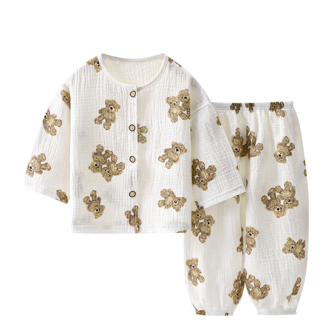 Children's thin long-sleeved bloomers suit