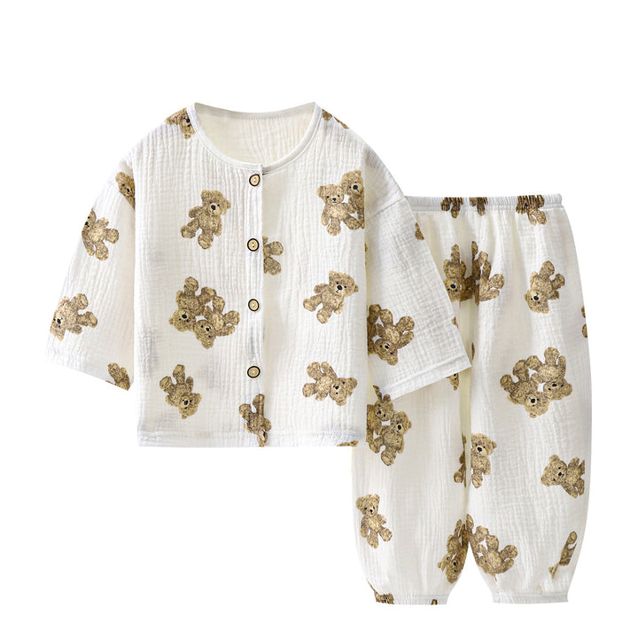 Children's thin long-sleeved bloomers suit