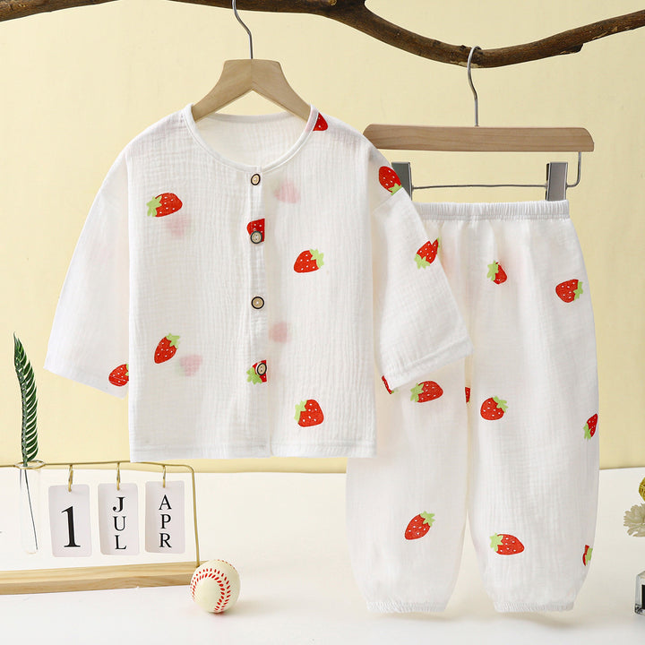 Children's thin long-sleeved bloomers suit