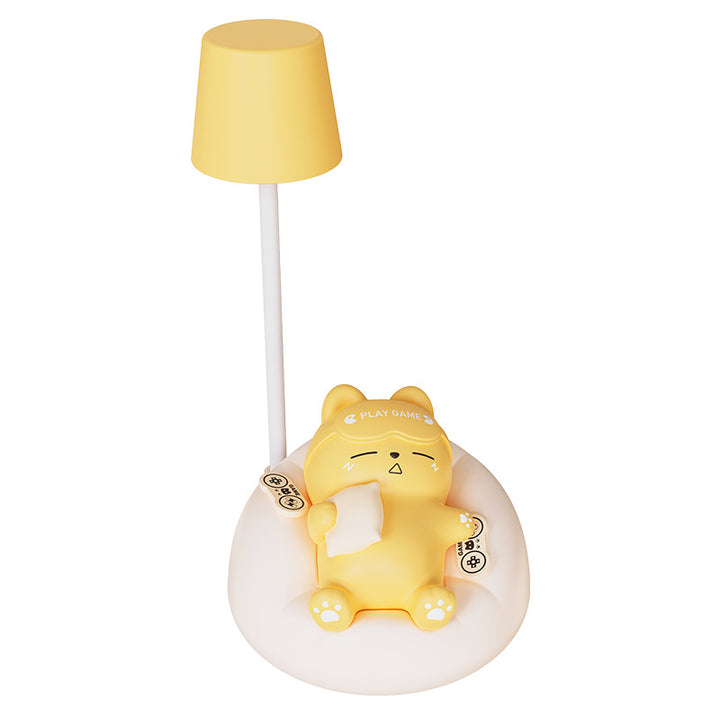 Soft and cute sleeping cat patting night light