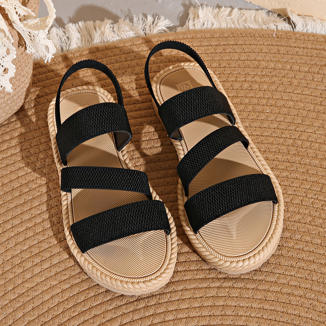 Imitation hemp rope thick bottom slippers sandals