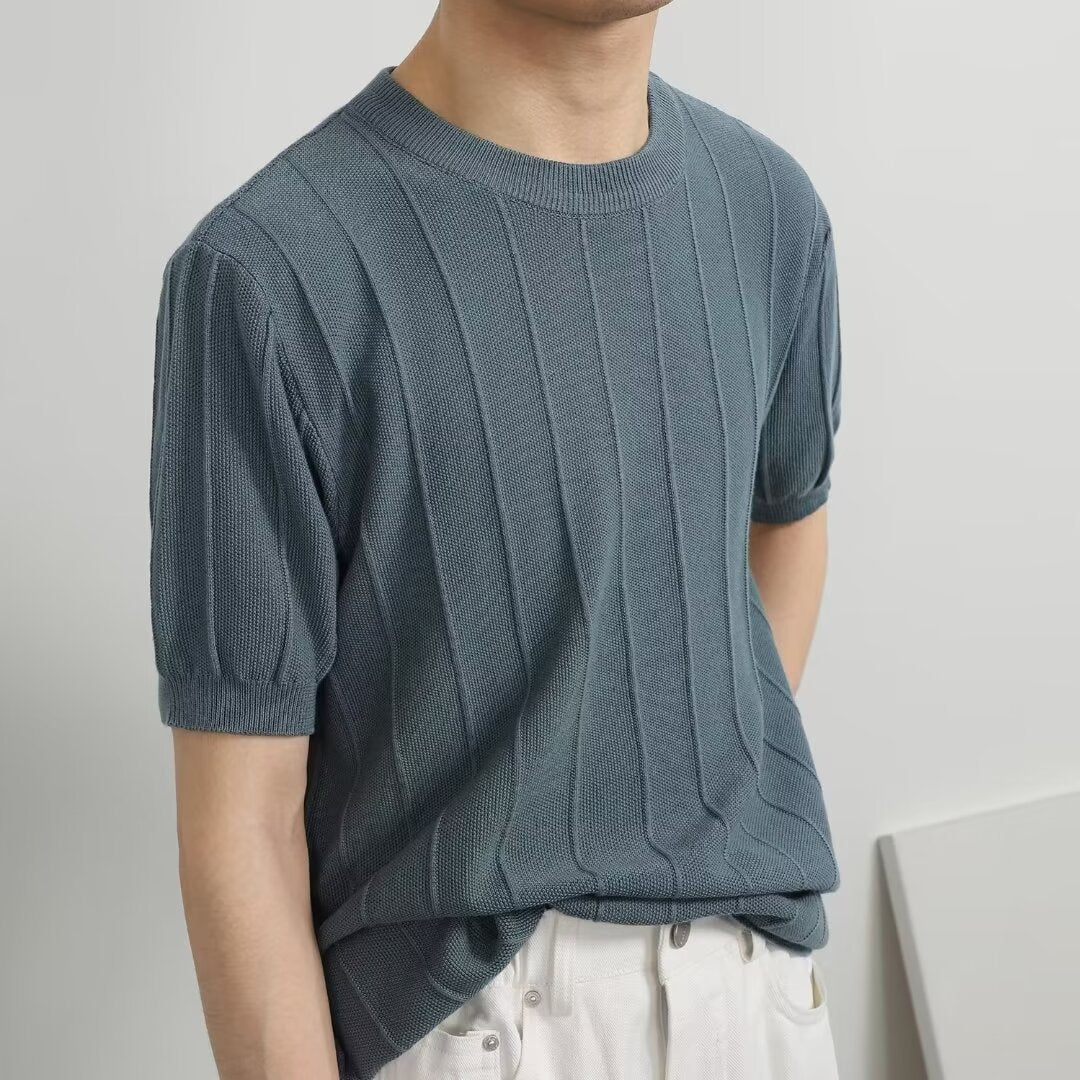 Summer Thin Striped Short Sleeve T-shirt