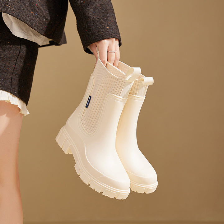Mid-tube rain boots