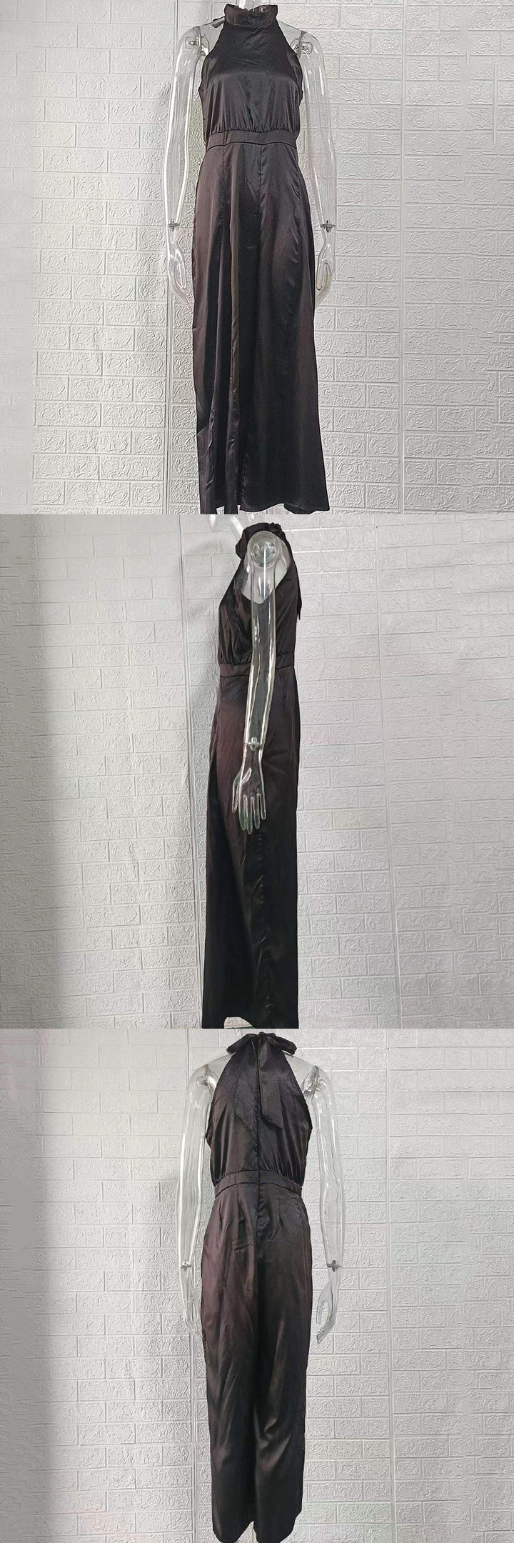 2025 Off-shoulder high waist jumpsuit wide-leg trousers