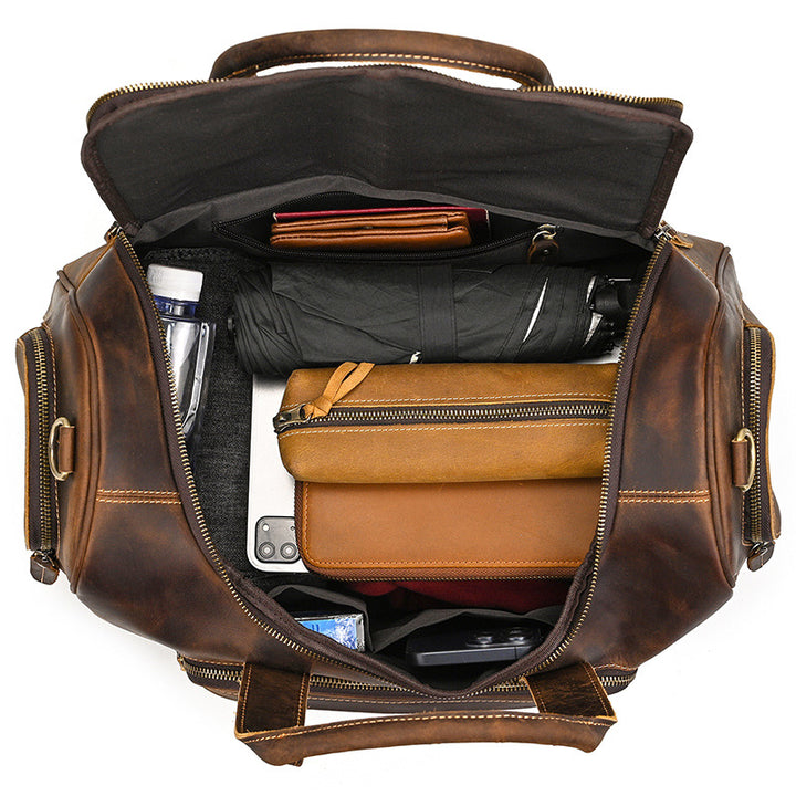 Leather travel bag