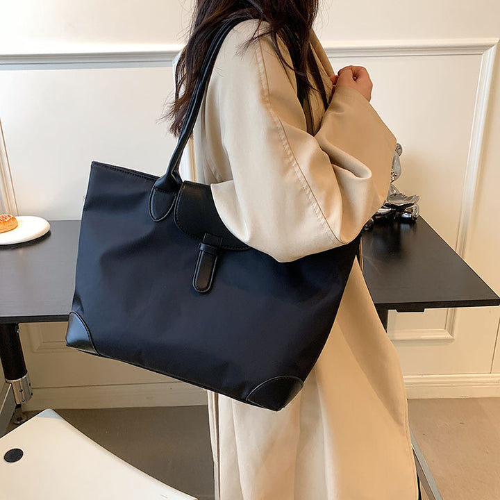 2025 Solid color shoulder large bag