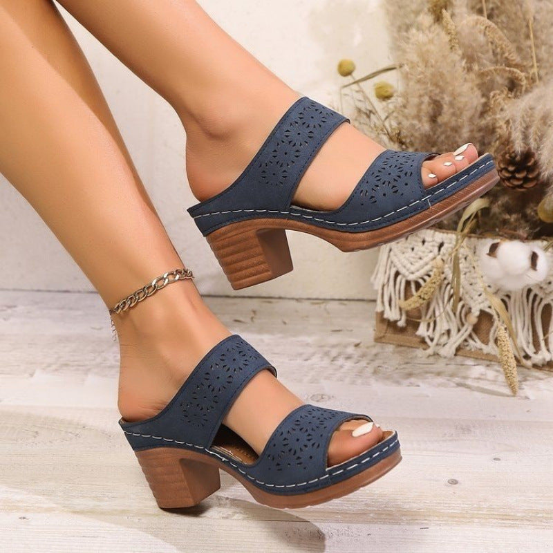 Breathable and lightweight one-line buckle sandals