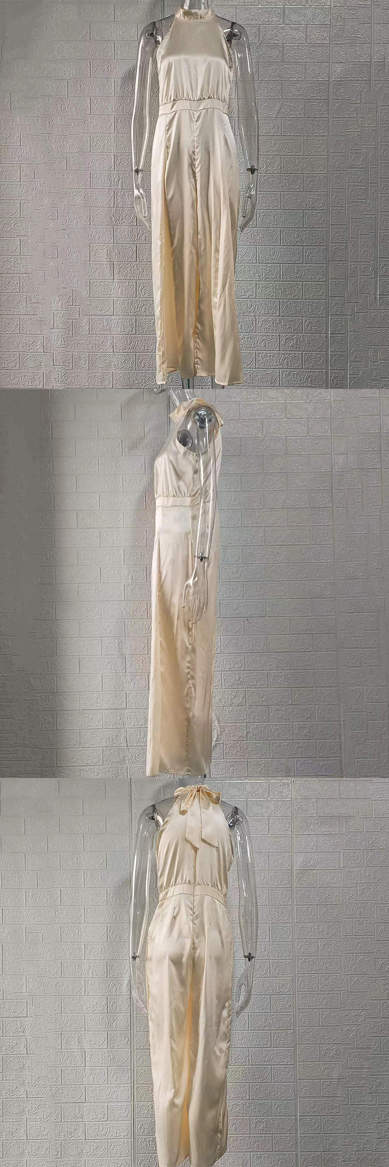 2025 Off-shoulder high waist jumpsuit wide-leg trousers