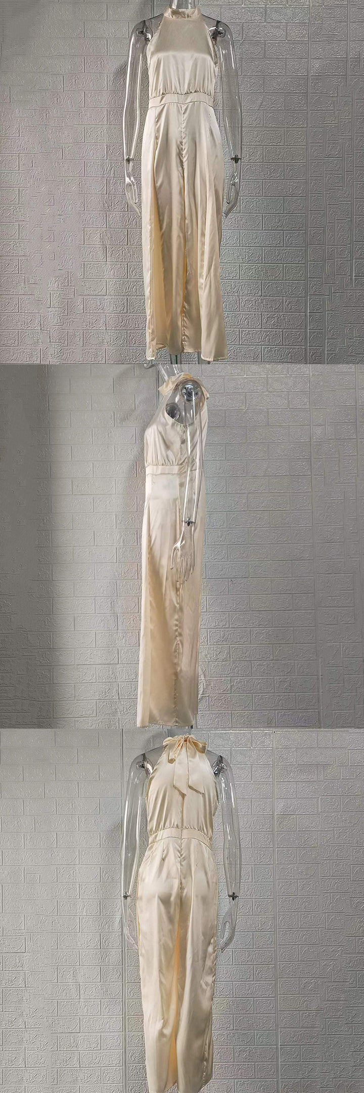 2025 Off-shoulder high waist jumpsuit wide-leg trousers