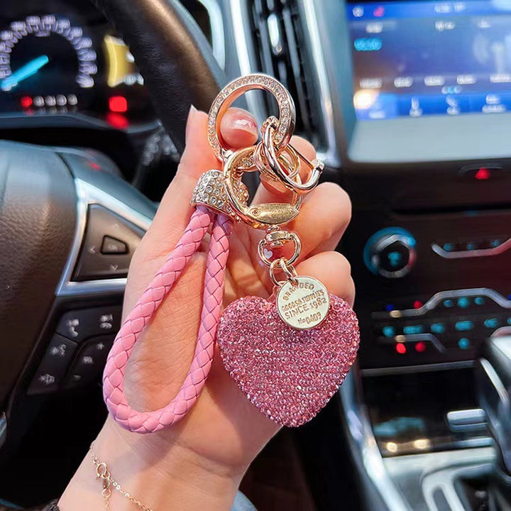 Diamond love heart keychain