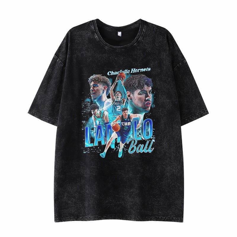 Retro star print T-shirt