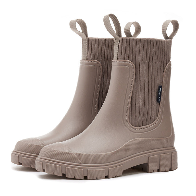 Mid-tube rain boots