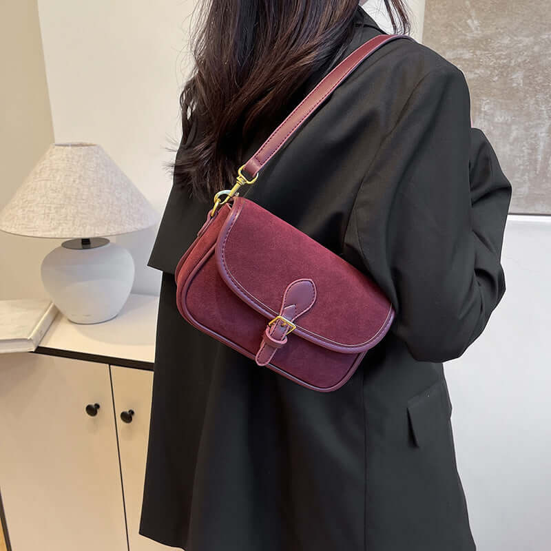 Casual shoulder frosted leather bag