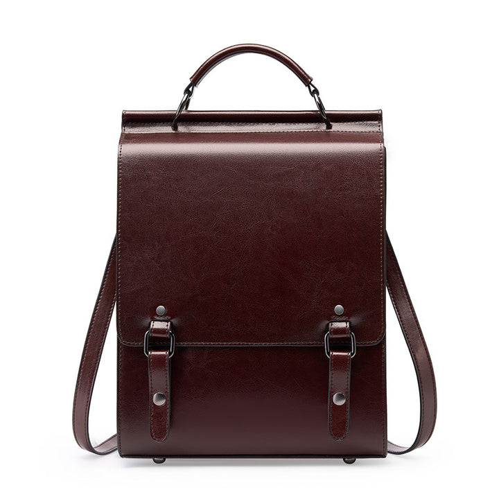2025 leather backpack for women (British college style)