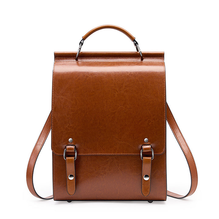 2025 leather backpack for women (British college style)