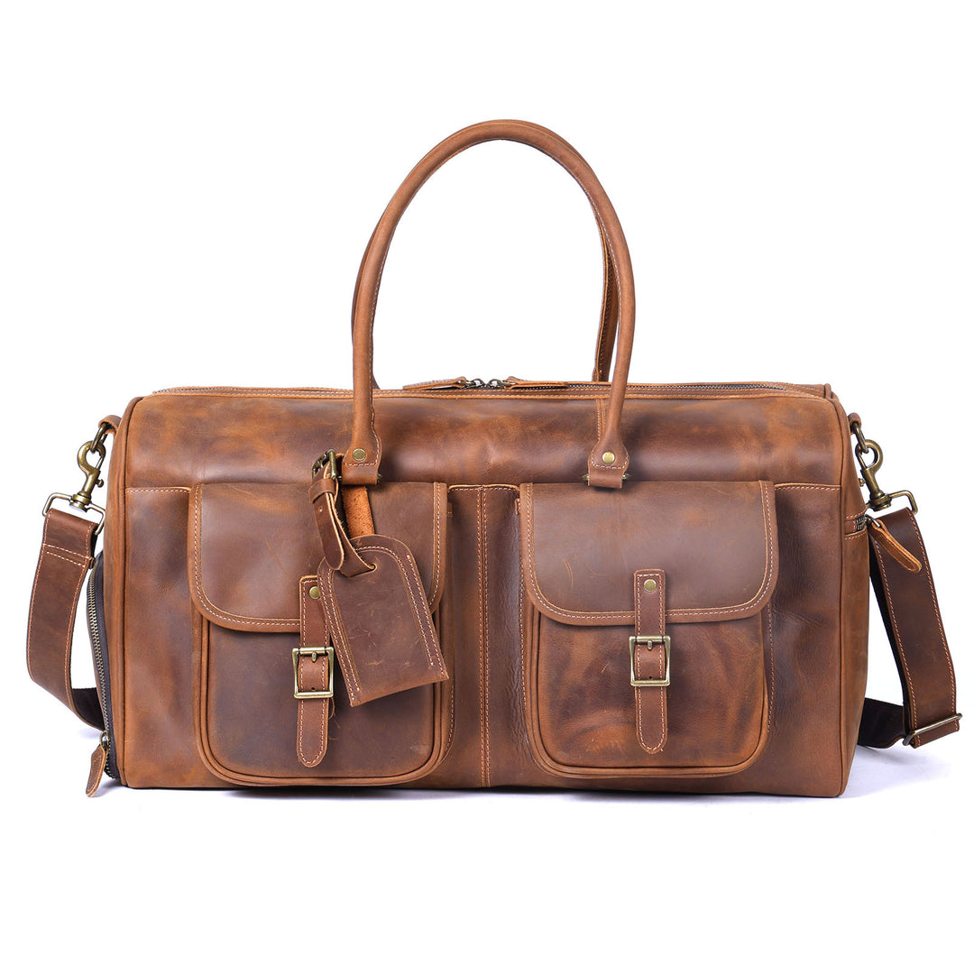 American retro large capacity crazy horse leather handbag