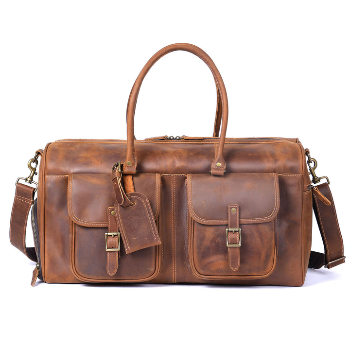 American retro large capacity crazy horse leather handbag
