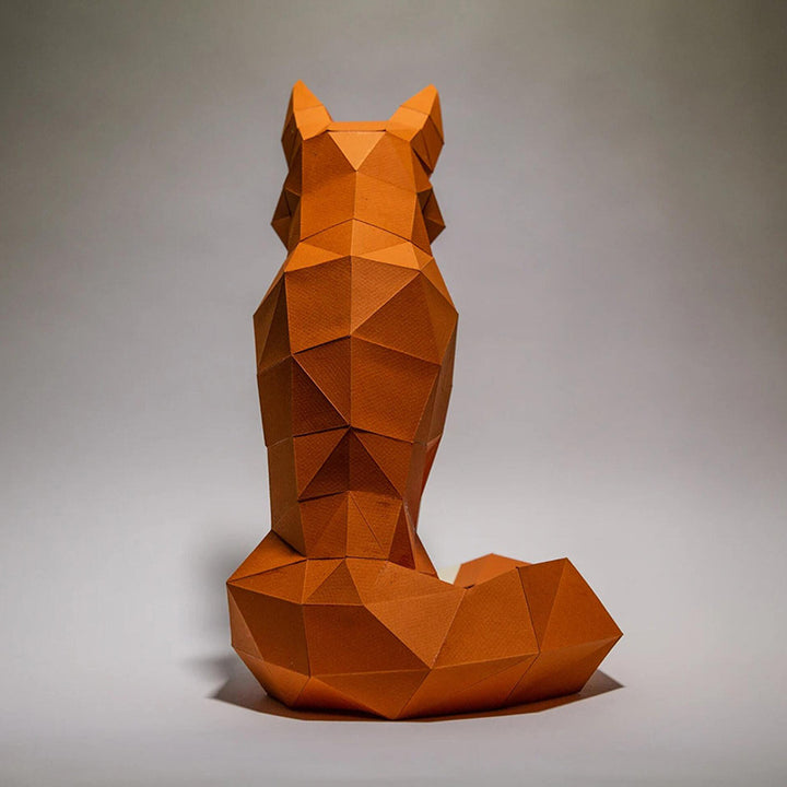 Sitting Fox Paper Model Home Living Room Three-dimensional Decoration