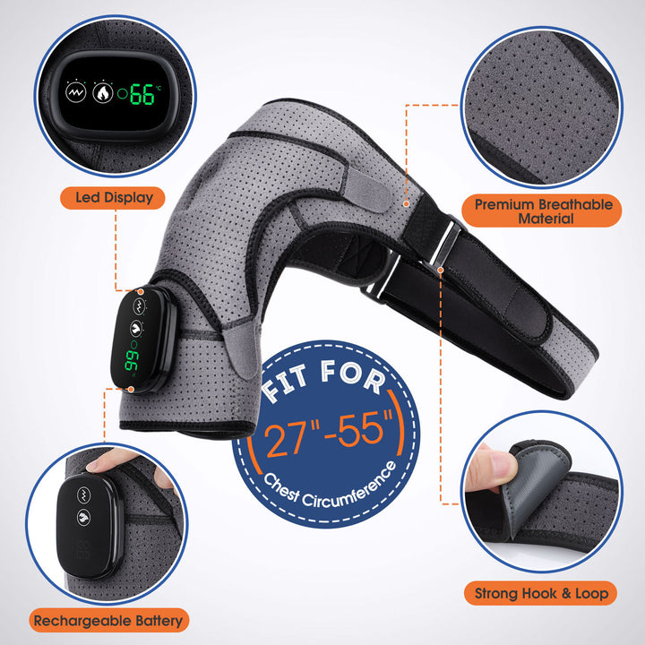 Heating massage shoulder guard