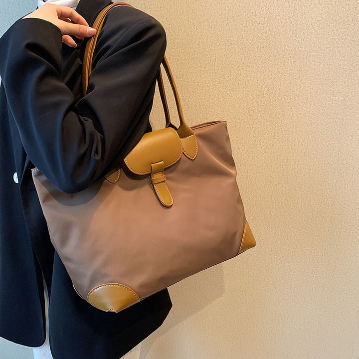 2025 Solid color shoulder large bag