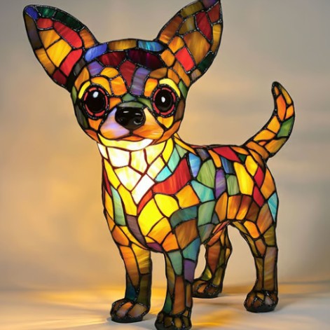New dog series resin ornaments LED night light